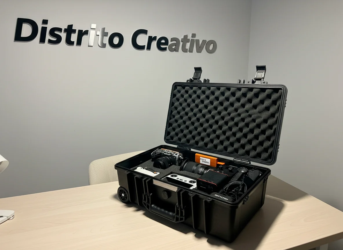 Equipo de Distrito Creativo grabando en exteriores